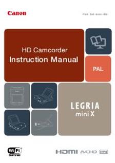 Canon Legria Mini X manual. Camera Instructions.